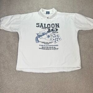 Vintage Saloon‎ No. 10 Deadwood Dakota Territory Polo Shirt ovresized Large west